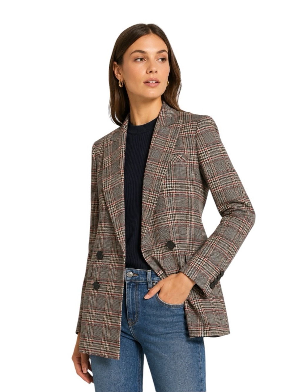 Veronica Beard - Plaid Miller Dickey Jacket Double Breasted Blazer Sz 2